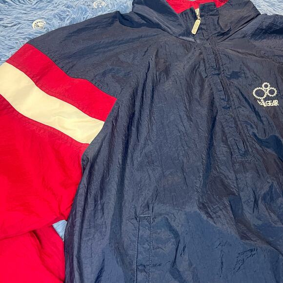 VINTAGE B.I Gear Half Zip Windbreaker Jacket Size Large Mens Blue Unisex Casual - Picture 4 of 15